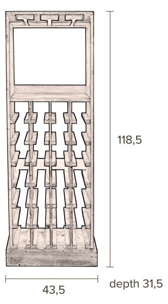 Rjava vinska omara iz masivne jelke število steklenic 28, 43,5x118,5 cm Claude – Dutchbone