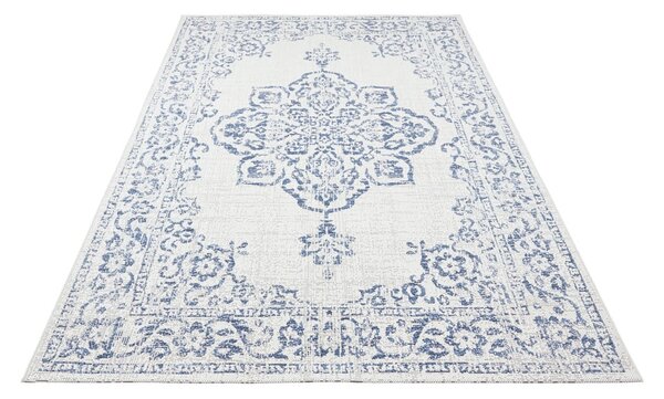 Modro-smetanova zunanja preproga NORTHRUGS Tilos, 120 x 170 cm
