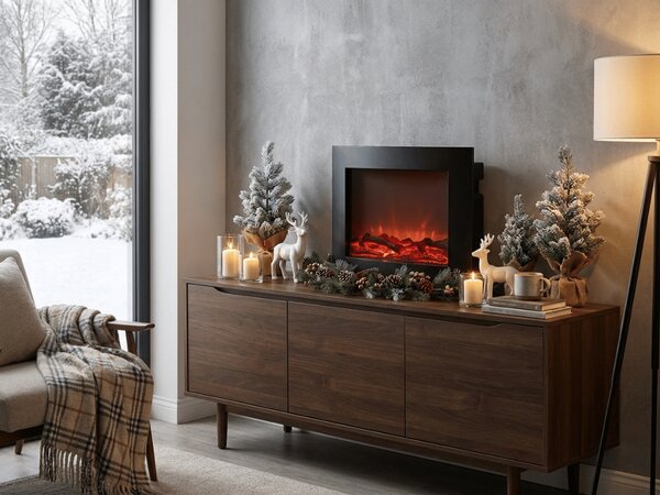 LED dekoracija moderni kamin COZY WARM 40x50 cm, črn