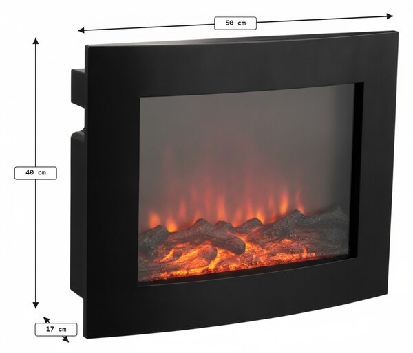 LED dekoracija moderni kamin COZY WARM 40x50 cm, črn
