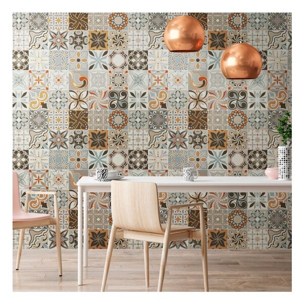 Komplet 30 stenskih nalepk Ambiance Wall Decal Cement Tiles Bali, 15 x 15 cm