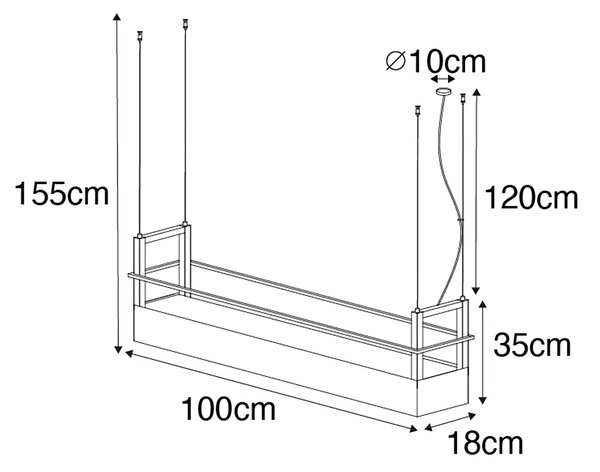 Pametna viseča svetilka črna s stojalom, vključno s 4 WiFi GU10 - Cage Rack