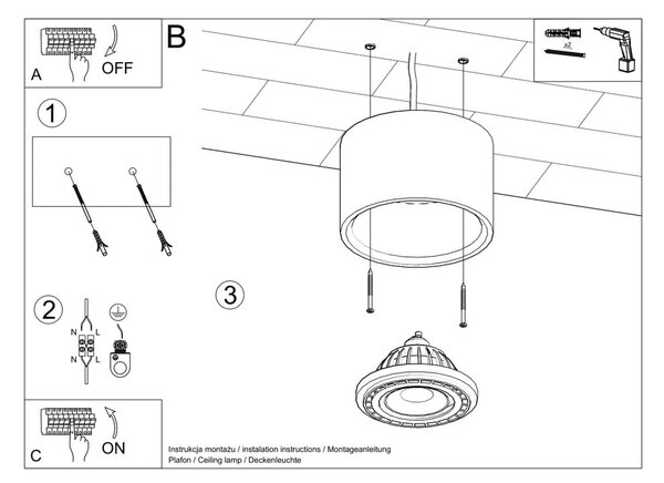 Stropna svetilka v naravni barvi Eukadi – Nice Lamps