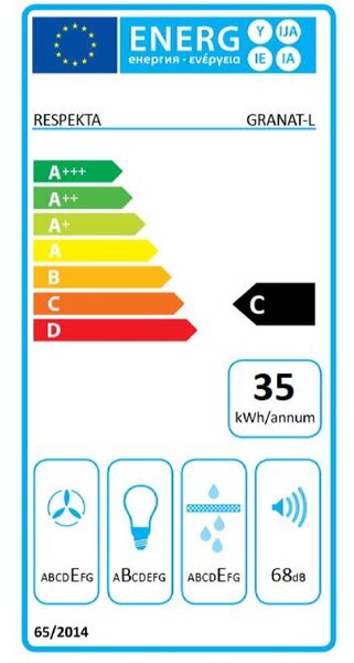 Podvgradna kuhinjska napa Respekta Granat DH 520 W (50 cm, pretok zraka do 205 m³/h, bela)