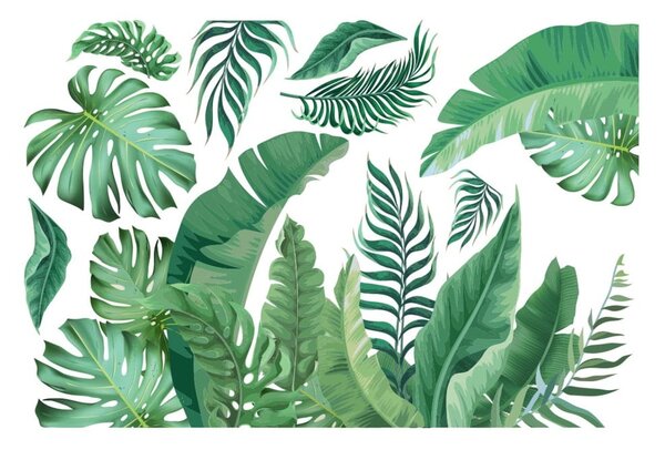 Stenska nalepka 60x90 cm Tropical Leaves - Ambiance