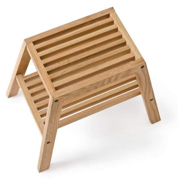 Stolček iz hrastovega lesa Wireworks Slatted Stool