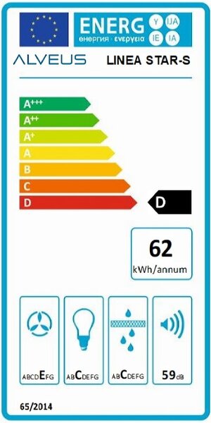 Izvlečna kuhinjska napa Alveus Linea Star (60 cm, pretok zraka do 205 m³/h, bela/inox)