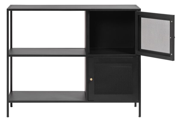 Črn kovinski regal 100x81 cm Malibu – Unique Furniture