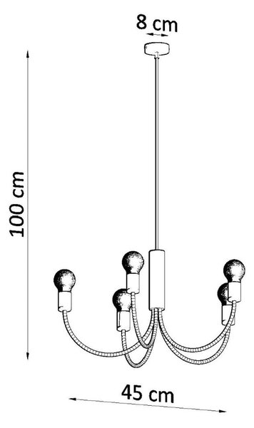 Črna viseča svetilka ø 45 cm Karim – Nice Lamps