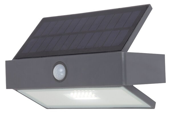 LED solarna stenska svetilka Lutec Arrow (2 W, 17,6 x 10,9 x 7,4 cm, 180 lm, 5.000 K, IP44, s senzorjem)