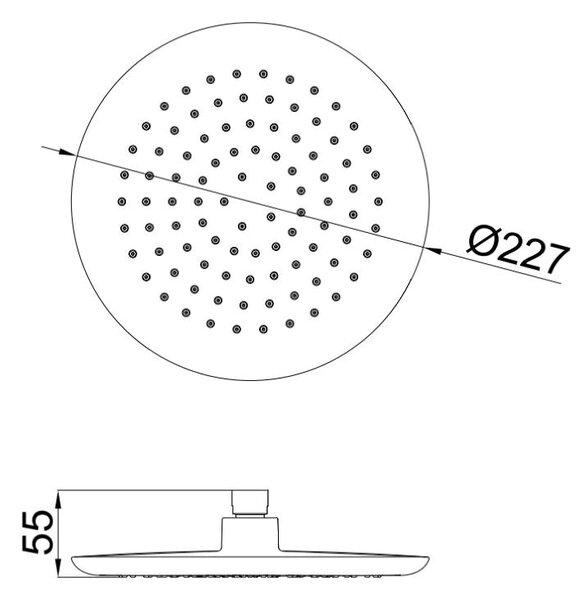 Nadglavna prha Unitas Fresh a08 (Ø 22,7 cm, krom)