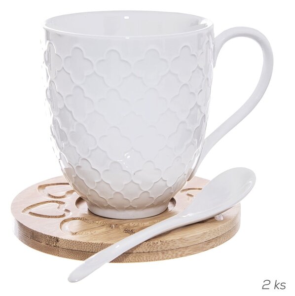 Porcelanske skodelice v kompletu 2 kos 370 ml Whiteline - Orion