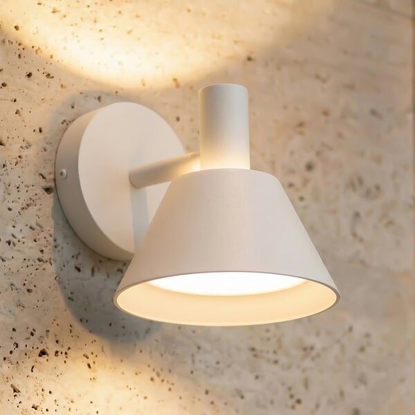 Lucande LED-stenna svetilka za zunanjo uporabo Tabena, bela mat, IP44, CCT, Bela, Aluminij, Sodobni