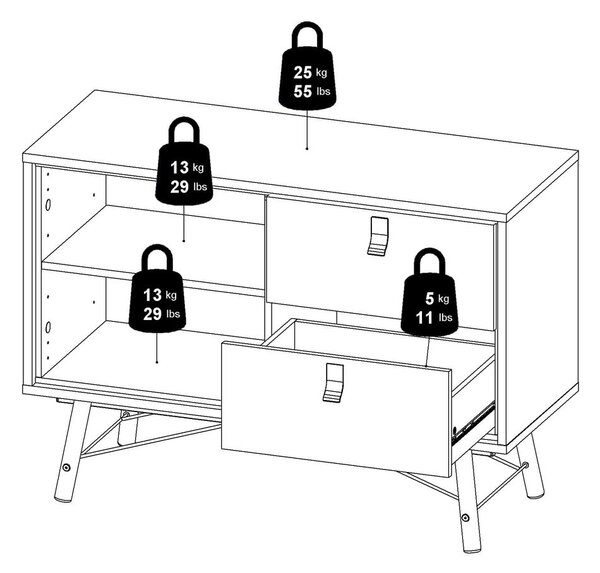 Bela komoda Tvilum Ry, 102 x 72 cm