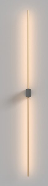 Maytoni LED stenska luč Pars, 105 cm, črna/zlata, aluminij, Črna, Dnevna soba / jedilnica, Aluminij, Sodobni
