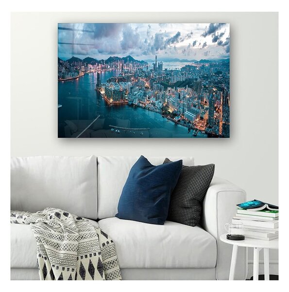 Steklena slika 100x70 cm Hongkong – Wallity