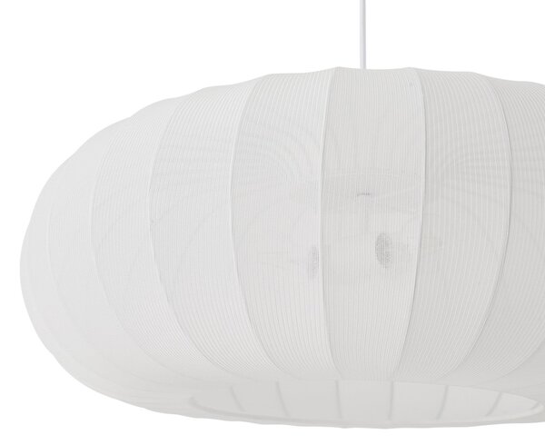 Lindby viseča svetilka Helin, bela, Ø 70 cm, tekstil, 3 x E27, zatemnjen, Bela, Dnevna soba / jedilnica, Tkanine / tekstil, Skandinavski