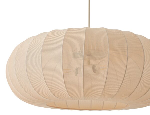 Lindby viseča svetilka Helin, bež, Ø 70 cm, tekstil, 3 x E27, zatemnjen, Bež, Dnevna soba / jedilnica, Tkanine / tekstil, Skandinavski