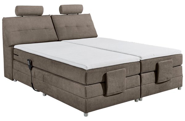 BOXSPRING POSTELJA 180 cm x 200 cm , tekstil, leseni material rjava