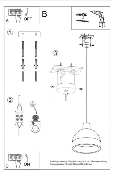 Svetlo siva viseča svetilka ø 28 cm Filippo – Nice Lamps