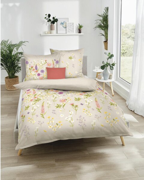 POSTELJNINA 140/200 cm saten bež