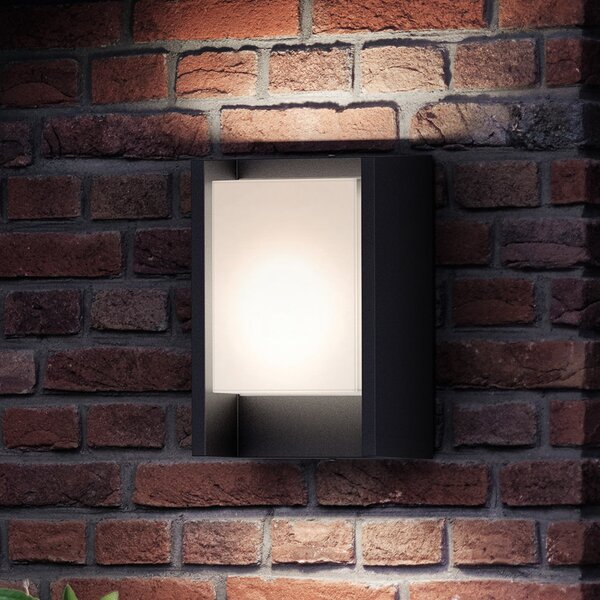 Philips LED zunanja stenska svetilka Arbour UE, komplet 2 kosov, 2700 K, Črna, Aluminij, Sodobni