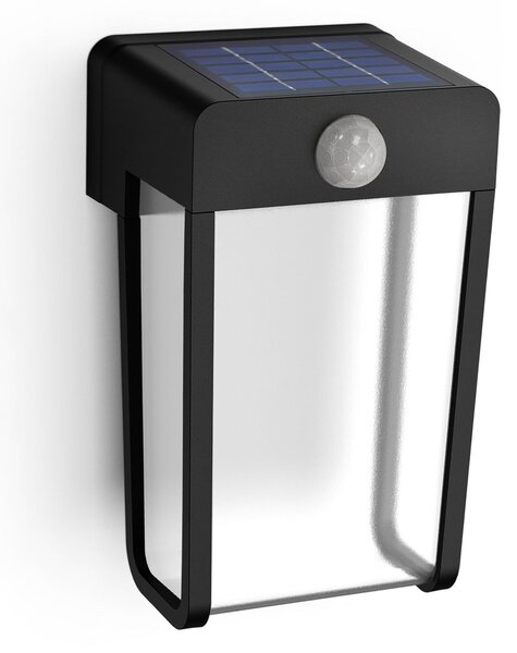 Philips LED-Solar-Wandleuchte Shroud, črna/prozorna, paket 2 kosov, Črna, Plastika, Sodobni