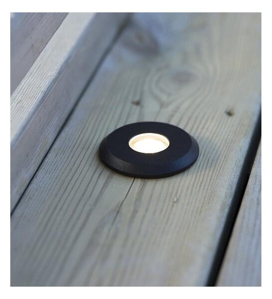 Črna vgradna svetilka Markslöjd Garden 24 Decklight, ø 60 mm