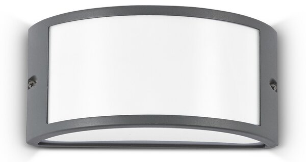 IDEAL LUX Ideal Lux zunanja stenska svetilka Rex 1, antracit, IP44, E27, zatemnjen, Siva, Aluminij, Stenska vtičnica zgoraj / spodaj