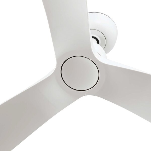 FARO BARCELONA Stropni ventilator Outwood, bel, DC, tih, Ø 150 cm, IP44, Bela, Dnevna soba / jedilnica, Plastika, Sodobni