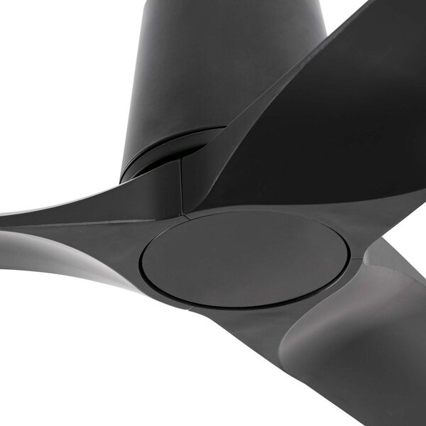 FARO BARCELONA Stropni ventilator Hey S, črn, DC motor, tih, Ø 90 cm, Črna, Dnevna soba / jedilnica, Plastika, Sodobni