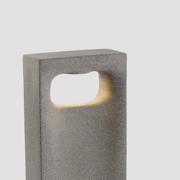 FARO BARCELONA LED-svetilka za podnožje Glint, 2700K, 40 cm, siva, beton, IP55, Siva, Beton, Sodobni