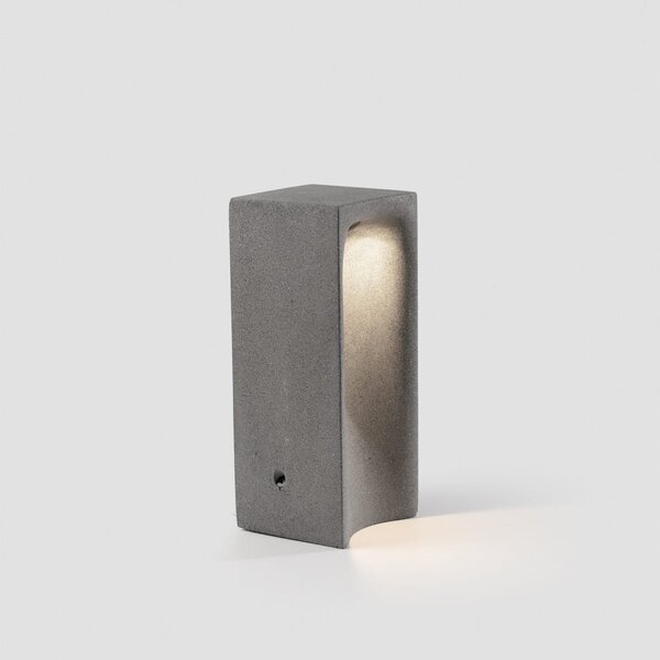 FARO BARCELONA LED-svetilka za podnožje Grot, 2700K, siva, beton, IP55, višina 40 cm, Siva, Beton, Sodobni