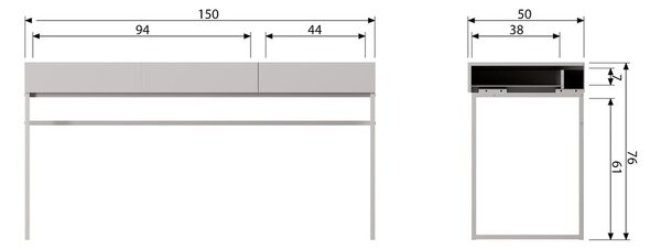 Pisalna miza 50x150 cm Basic – vtwonen