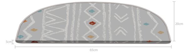 Sivi komplet preprog za stopnice 16 ks 20x65 cm Ethnic – Vitaus