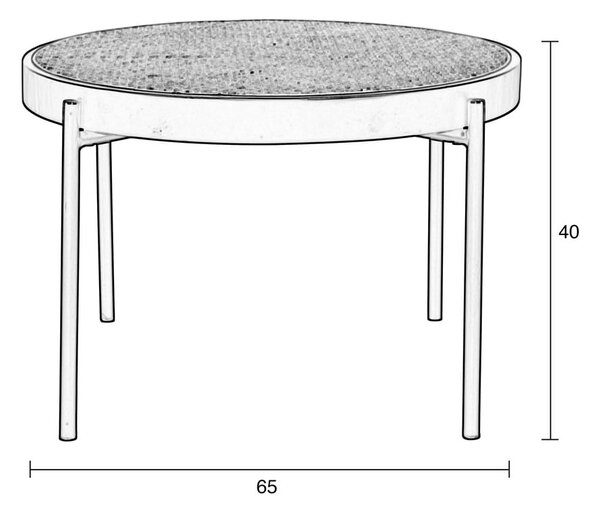 Okrogla mizica iz črnega ratana ø 60 cm Spike - Zuiver