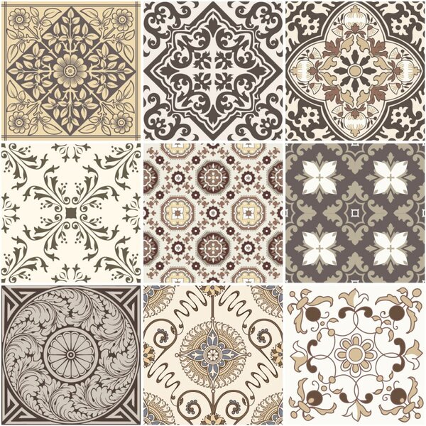 Komplet 9 stenskih nalepk Ambiance Cement Tiles Ancona, 10 x 10 cm