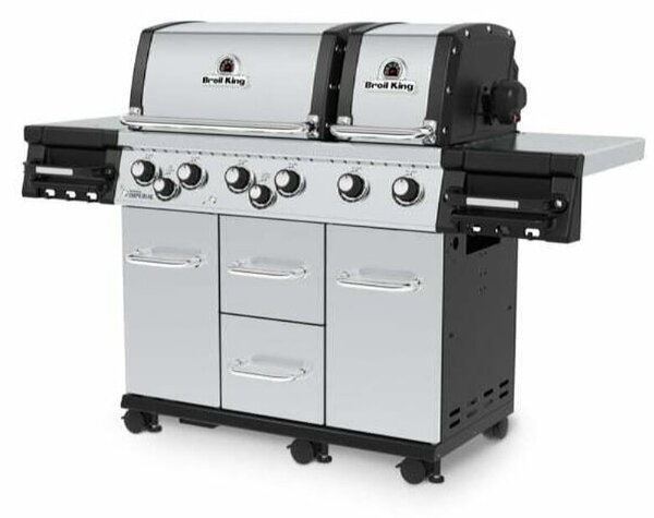 Plinski žar Broil King Imperial S690 XLS (6 gorilnikov, 17,6 kW, stranski gorilnik 2,7 kW, 64 x 48,5/30 x 48,5 cm površina za peko)