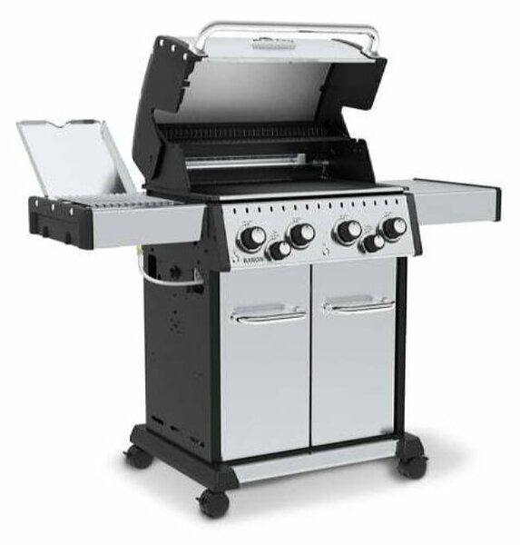 Plinski žar Broil King Baron S 490 IR (4 gorilniki, 11,4 kW, IR stranski gorilnik 3,1 kW, 66 x 44 cm površina za peko)