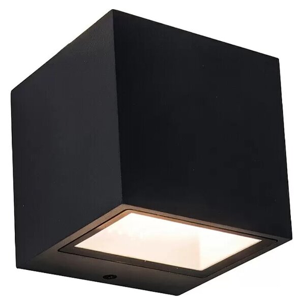 LED zunanja stenska svetilka Lutec Gemini (9 W, 8,8 x 8,5 x 8,6 cm, toplo bela svetloba, črna)