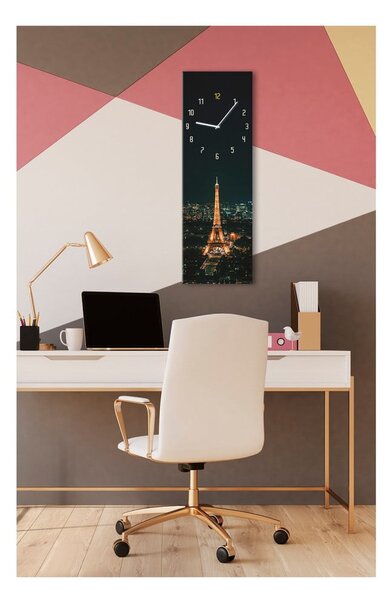 Stenska ura Styler Glassclock Paris, 20 x 60 cm