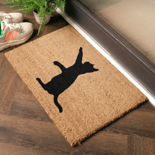 Predpražnik iz kokosovih vlaken 40x60 cm Cat – Artsy Doormats