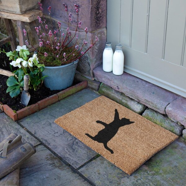 Predpražnik iz kokosovih vlaken 40x60 cm Cat – Artsy Doormats