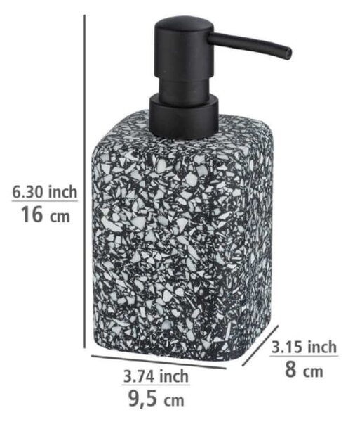 Dozirnik mila Wenko Terrazzo (240 ml, črn)