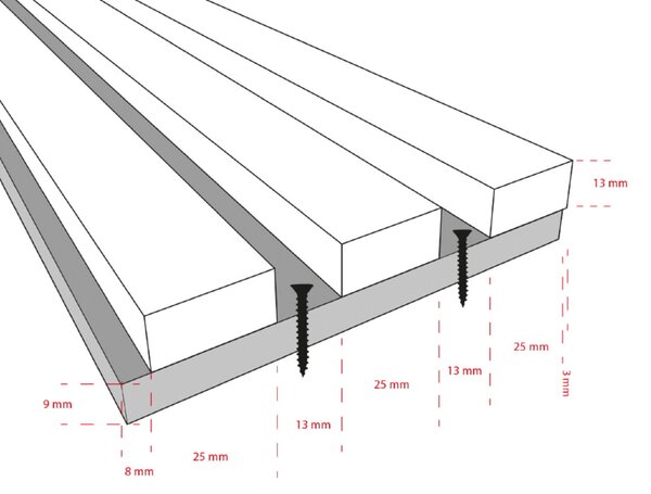 Akustični panel FibroTech Square (520 x 520 x 22 mm, oreh, 2 kosa)