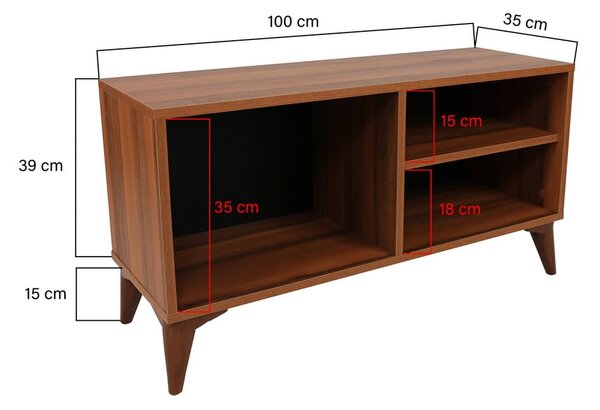 TV omarica v orehovem dekorju v naravni barvi 100x54 cm Zisino – Kalune Design