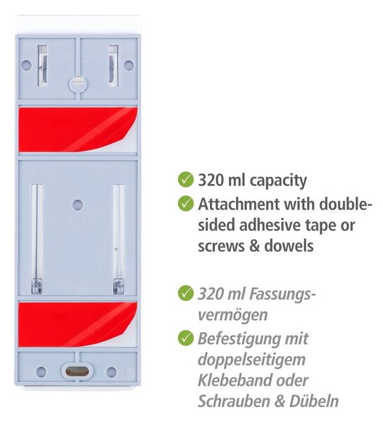 Bel plastičen stenski dozirnik za milo 320 ml Istres – Wenko