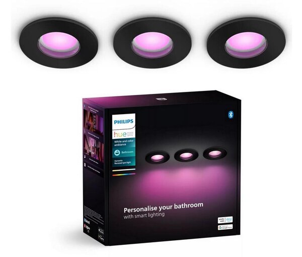 Philips-SET 3x LED RGBW Zatemnitvena kopalniška svetilka Hue XAMENTO 1xGU10/4,2W IP44