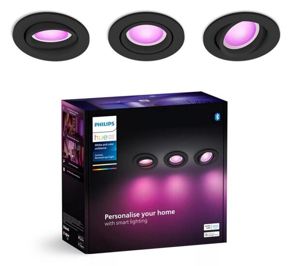 Philips - SET 3xLED RGBW Zatemnitvena vgradna svetilka Hue CENTURA 1xGU10/4,2W/230V