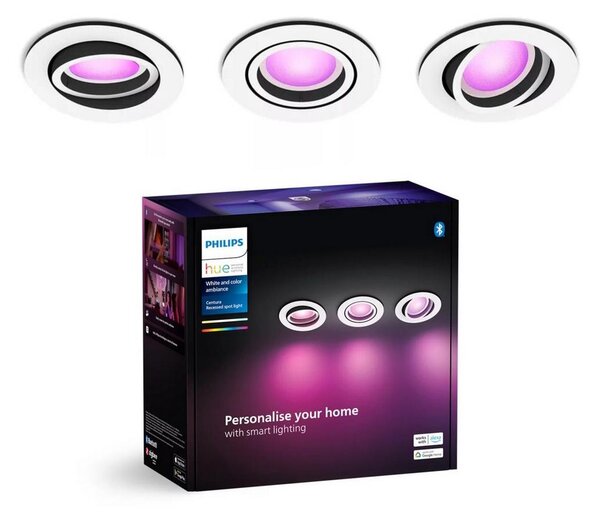 Philips - SET 3xLED RGBW Zatemnitvena vgradna svetilka Hue CENTURA 1xGU10/4,2W/230V